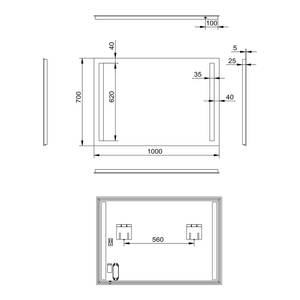 Specchio Light Illuminazione inclusa - 100 x 70 cm