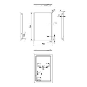 Spiegel Sun inclusief verlichting - 45 x 70 cm