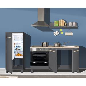 Küchenzeile Kavola II (3-teilig) Ohne Elektrogeräte - Anthrazit / Eiche Sonoma Dekor