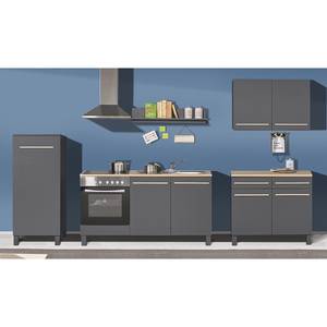 Küchenzeile Kavola III (5-teilig) Ohne Elektrogeräte - Anthrazit / Eiche Sonoma Dekor