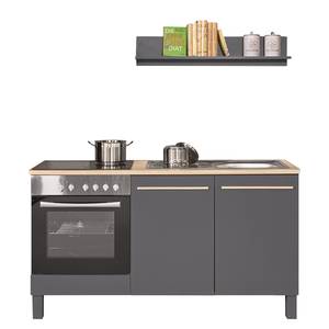 Küchenzeile Kavola III (4-teilig) Ohne Elektrogeräte - Anthrazit / Eiche Sonoma Dekor