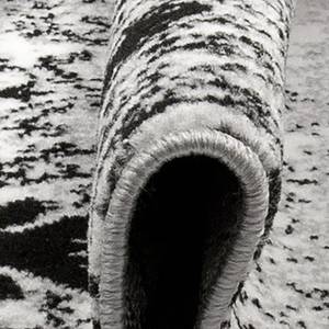 Laagpolig vloerkleed Greta kunstvezels - Wit/zwart - 160 x 230 cm