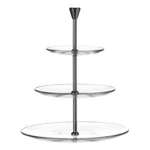 Etagere Dinner (3-stöckig) Glas / Metall - Transparent / Silber