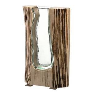 Holzvase Casolare Glas / Holz - Höhe: 26 cm