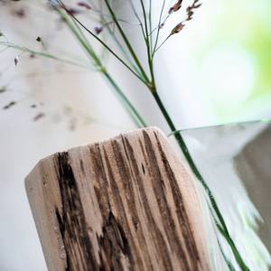 Vase en bois Casolare Verre / Bois - Hauteur : 26 cm