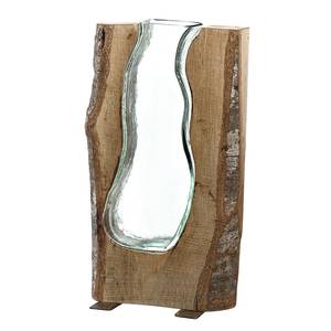 Houten vaas Casolare glas/hout - Hoogte: 36 cm