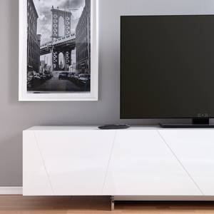 Meuble TV Perris Blanc brillant / Chrome