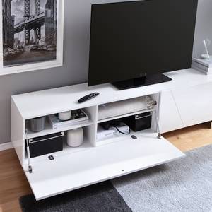 Meuble TV Perris Blanc brillant / Chrome