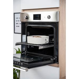 Küchenzeile Melano II (9-teilig) Hochglanz Weiß / Eiche Dekor - Breite: 280 cm - Ohne Elektrogeräte