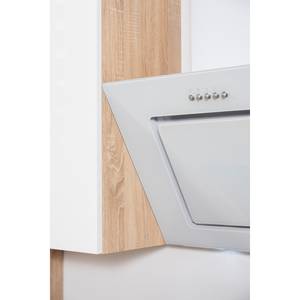 Küchenzeile Melano II (9-teilig) Hochglanz Weiß / Eiche Dekor - Breite: 280 cm - Ohne Elektrogeräte