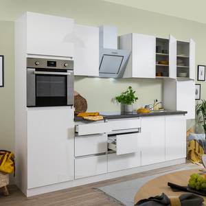 Küchenzeile Melano III (9-teilig) Hochglanz Weiß / Weiß - Ohne Elektrogeräte