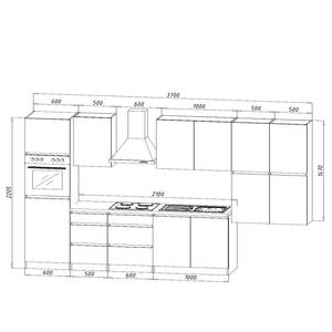 Küchenzeile Melano V (10-teilig) Matt Weiß - Ohne Elektrogeräte