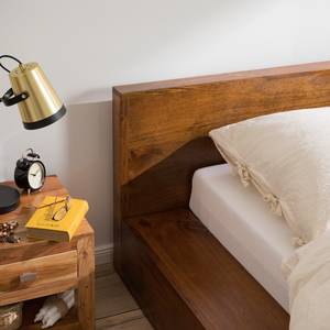 Massief houten bed Wicklewood Bruin - Massief hout - 230 x 71 x 235 cm