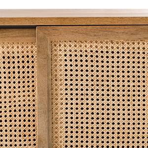 Open kast VINA massief mangohout/Weens vlechtwerk - mangohout/beige