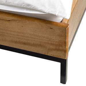 Bedframe Vina massief mangohout/rotan - mangohout/zwart - 140 x 200cm