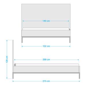 Bedframe Vina massief mangohout/rotan - mangohout/zwart - 140 x 200cm