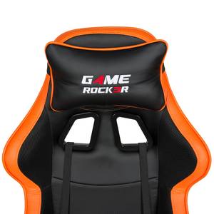 Gamestoel Game-Rocker G-10 kunstleer - zwart/oranje - Zwart/oranje