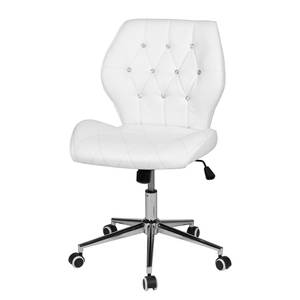 Chaise de bureau Jolina Imitation cuir / Métal - Blanc / Chrome