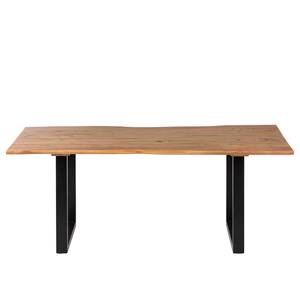 Table Kapra Acacia massif / Métal - 200 x 100 cm - Noir