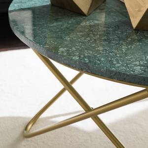 Tavolino da salotto Menou II Marmo / Metallo - Verde/Color oro