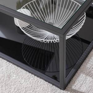 Couchtisch Rudry Glas / Metall - Schwarz