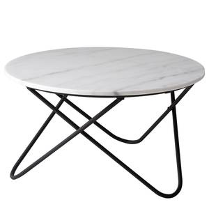 Tavolino da salotto Menou II Marmo / Metallo - Bianco / Nero