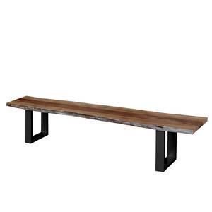 BANC KAPRA Acacia massif / Métal - Acacia / Noir - Largeur : 180 cm - Noir