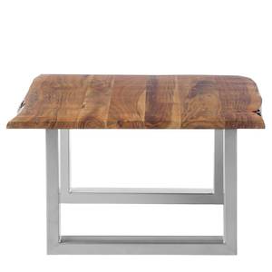 Houten salontafel met boomrand KAPRA Massief acaciahout/metaal - Acacia - Breedte: 80 cm