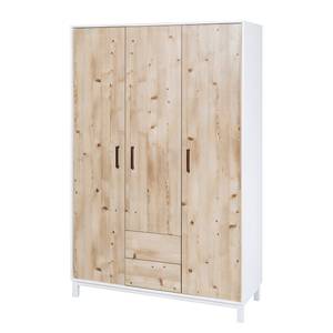 Draaideurkast Timber Pijnboomhout Wit - Plaatmateriaal - 124 x 194 x 53 cm