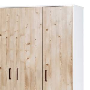 Draaideurkast Timber Pijnboomhout Wit - Plaatmateriaal - 124 x 194 x 53 cm