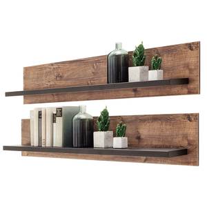 Woonwand Hixson II (4-delig) Barrique eikenhouten look/zwart