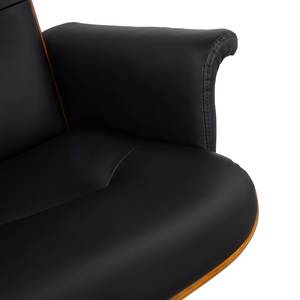 Chaise de bureau Forssa Imitation cuir / Fer- Noir / Noyer