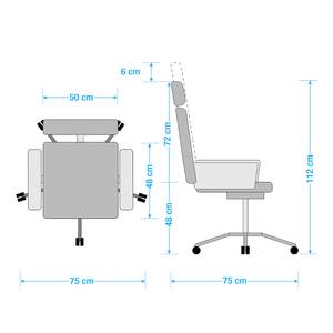 Bureaustoel Forssa kunstleer/ijzer - zwart/walnotenhout