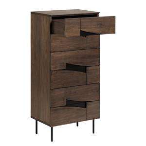 Commode Kluuvi II Placage en bois véritable - Noyer / Noir