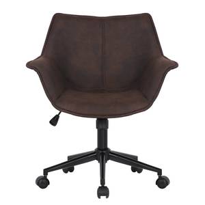 Chaise de bureau Nurmes Microfibre / Matière plastique - Marron vintage / Noir - Marron vintage