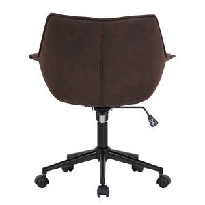 Chaise de bureau Nurmes Microfibre / Matière plastique - Marron vintage / Noir - Marron vintage