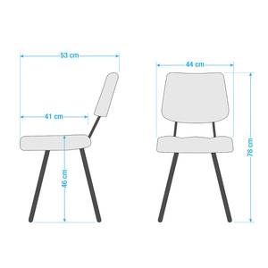 Esszimmerstuhl Shelby (2er-Set) Kunstleder / Eisen - Schwarz