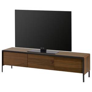 Meuble TV Juuka Placage en bois véritable - Noyer / Noir