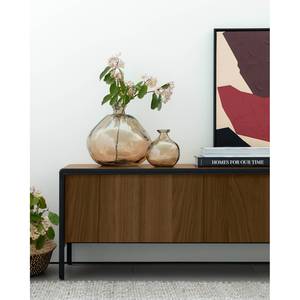 Tv-meubel Juuka fineer van echt hout - walnotenhout/zwart