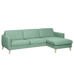 Ecksofa Kustavi Strukturstoff - Mintgrün - Breite: 270 cm