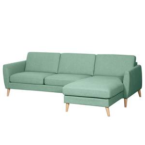 Ecksofa Kustavi Strukturstoff - Mintgrün - Breite: 270 cm