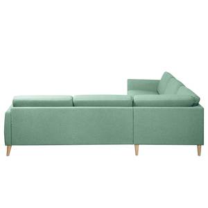 Ecksofa Kustavi Strukturstoff - Mintgrün - Breite: 269 cm