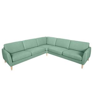 Ecksofa Kustavi Strukturstoff - Mintgrün - Breite: 269 cm