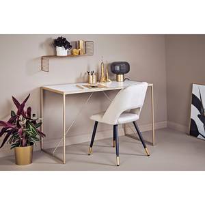 Bureau Glam Desk staal - witte marmeren look/goudkleurig