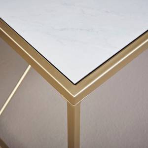 Scrivania Glam Desk Acciaio - Effetto marmo bianco / Oro
