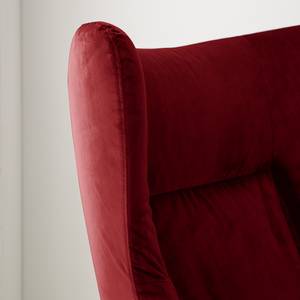 Relaxfauteuil Salla fluweel - incl. hocker - Velours Lore: Bordeaux