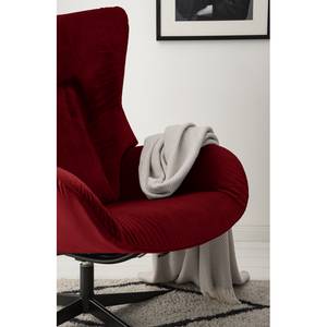 Relaxfauteuil Salla fluweel - incl. hocker - Velours Lore: Bordeaux