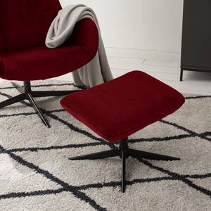 Relaxfauteuil Salla fluweel - incl. hocker - Velours Lore: Bordeaux