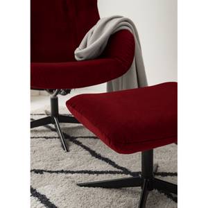 Relaxfauteuil Salla fluweel - incl. hocker - Velours Lore: Bordeaux