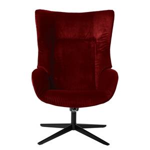 Relaxfauteuil Salla fluweel - incl. hocker - Velours Lore: Bordeaux